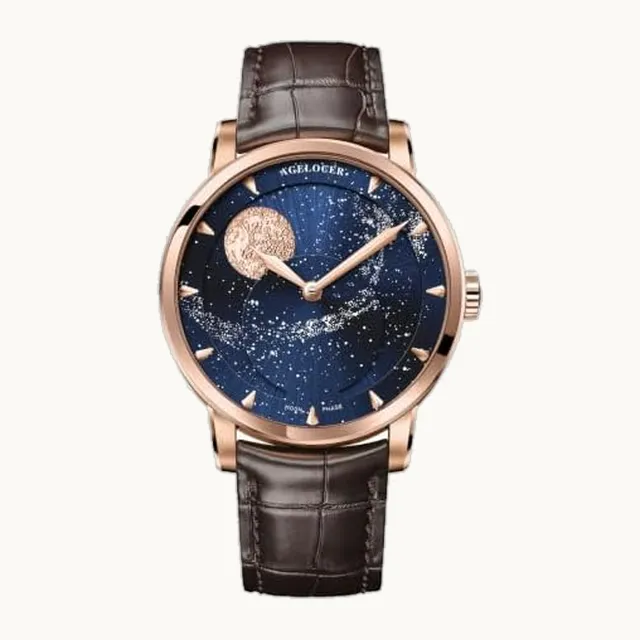 Moon Phase Watch Original Design, Automatic Mechanical Watches for Men, Leather Strap Waterproof Dress Watches