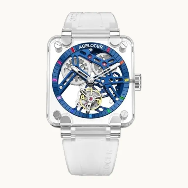 Tourbillon Watches Men Original Full Sapphire Case Limited Edition, Luxury Sport Skeleton Waterproof Manual Mec