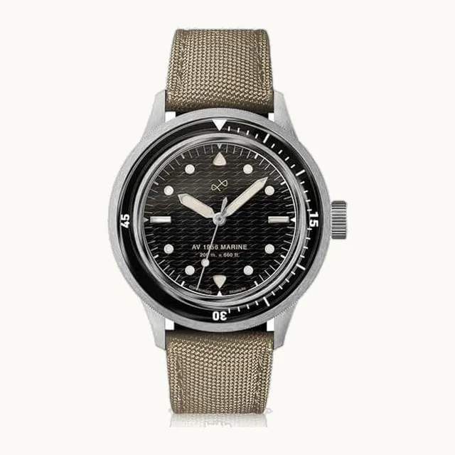 1956 Marine Watch for Men, 41mm Wide 12.55mm Thick Mens Watch - 316L Stainless Steel Analog