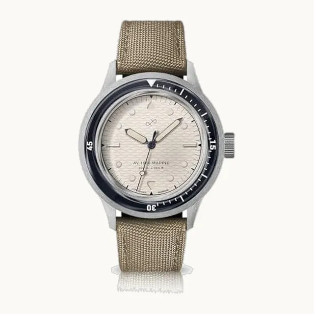 1956 Marine Watch for Men, 41mm Wide 12.55mm Thick Mens Watch - 316L Stainless Steel Analog