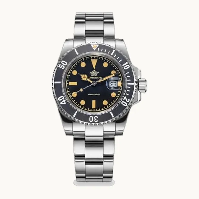 ADDIESDIVE 41MM Men's Quartz Watch Stainless Steel Bracelet Dive Watch
