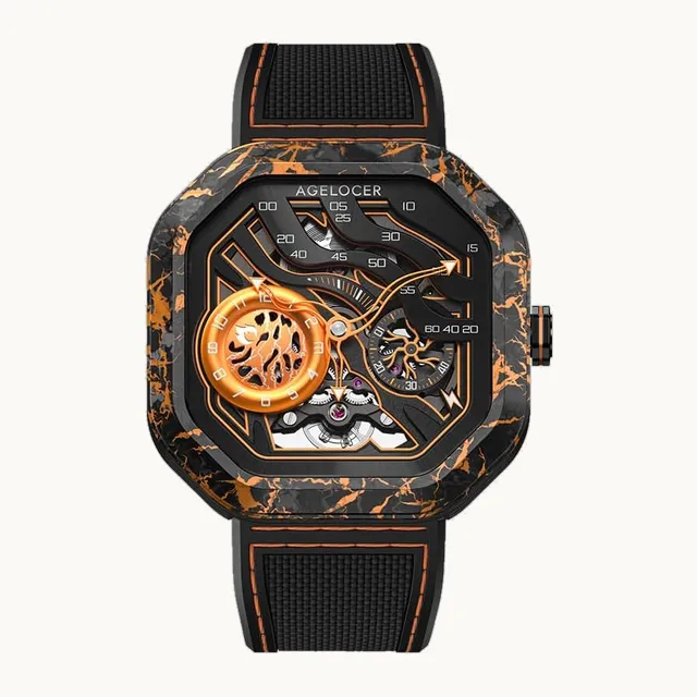 Original Design Volcano Series Automatic Mechanical Watch for Men, NTPT Carbon Fiber Waterproof Sports Fashion