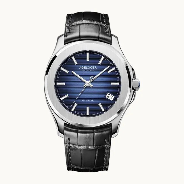 Automatic Mechanical Watches for Men Original Design, Luxury Mens Dress Watch with Leather Band Waterproof, Lak
