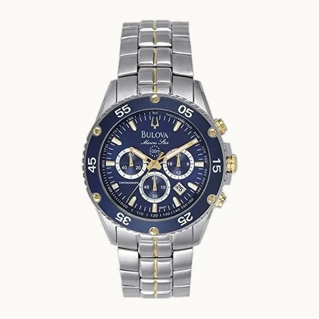 Marine Star - Reloj cronógrafo de 6 manos para hombre, manecillas luminosas, 100 m, resistente al agua