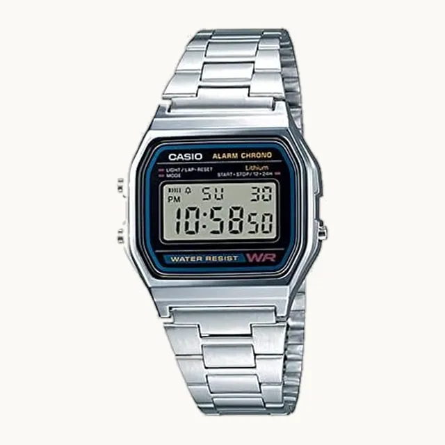 Serie A158WA | Reloj digital unisex | clásico | WR | Cronómetro 100 SEC | Alarma diaria | Mantenimiento de tiempo
