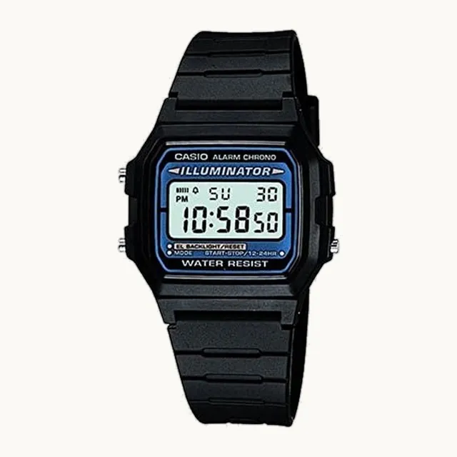 Collection F-105W-1AWYEF - Reloj para mujer, Negro/Negro, Una talla, Correa