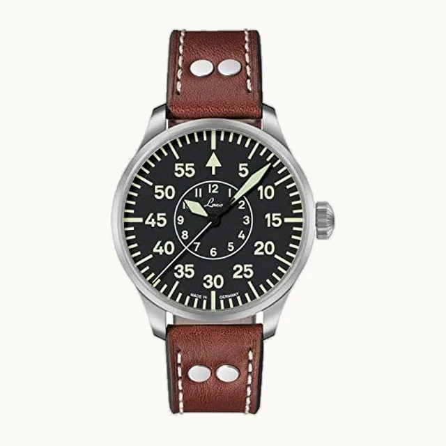 1925 Pilot Classic 861690. Reloj de acero inoxidable con brazalete de cuero para hombre