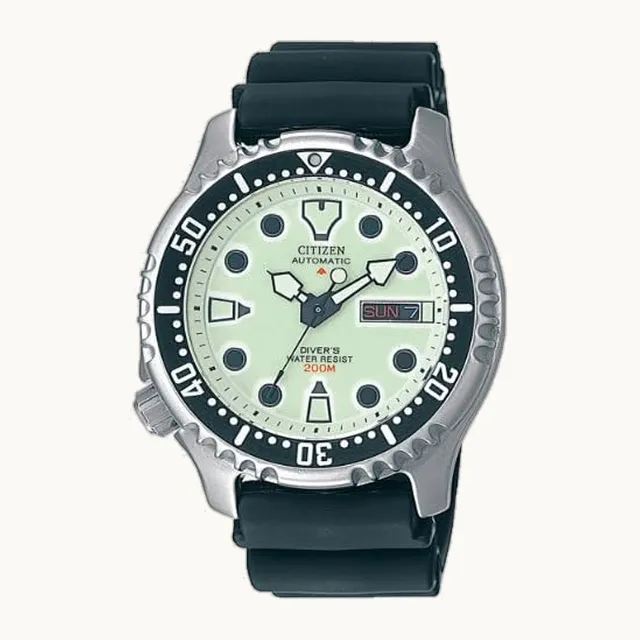 Promaster Diver 200 m Automático NY0040-09W Reloj de pulsera para hombre, beige/negro, correa