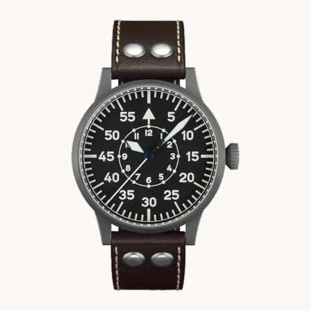 [Laco) 861749 Paderborn reloj de pulsera para hombre, color marrón, Color de la esfera: negro, Relojes de pulsera