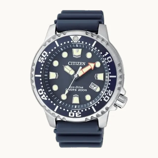 Herren Analog Eco-Drive Armbanduhr mit Gummiband Promaster Marine