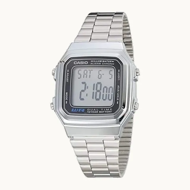 A178WA-1ACF Reloj Digital Unisex, Plateado