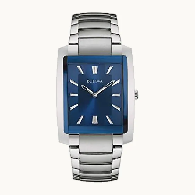 Reloj clásico de cuarzo rectangular de 2 manos para hombre