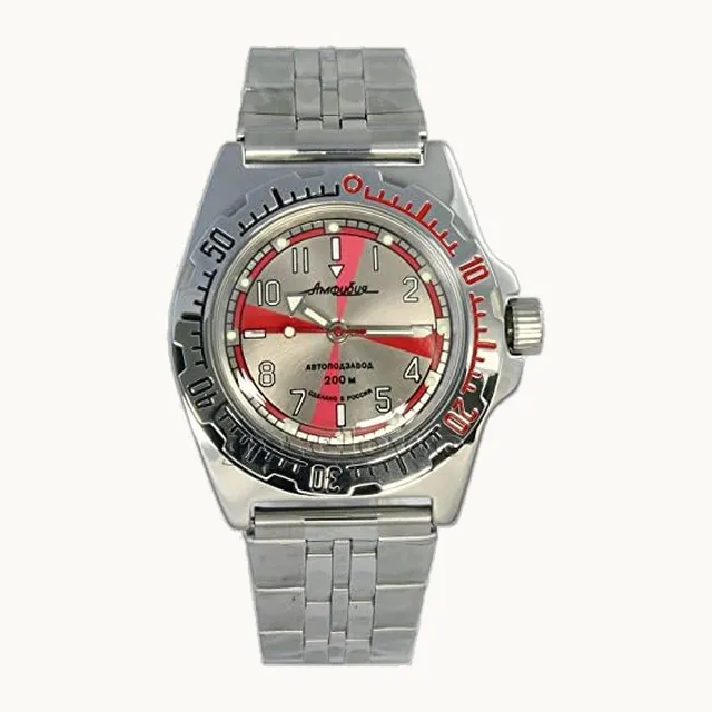 Europe VOSTOK | Amphibia 110651 - Reloj de pulsera automático para sala de radio, WR 200 m, reloj mecánico con es