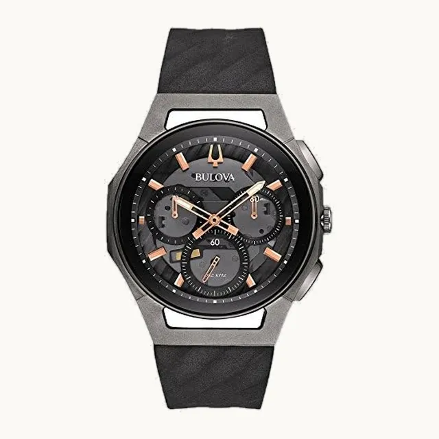 Men's 44mm CURV Collection Dark Gray Chronograph Watch