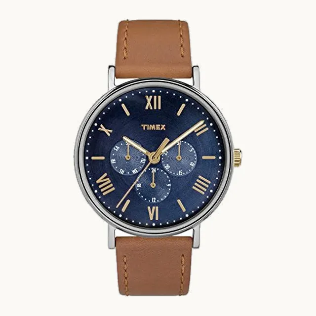 Southview - Reloj multifunción con correa de cuero, 41 mm