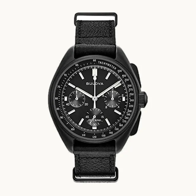 Men's Archive Series Lunar Pilot Cronógrafo de 6 manecillas Precisionista Acero Iónico Negro Negro Correa NATO y