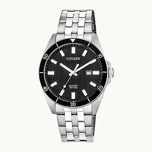 Reloj de cuarzo para hombre, acero inoxidable, clásico