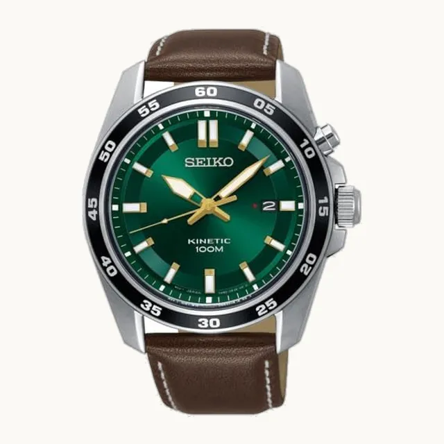 Herren-Uhr Kinetik Edelstahl mit Lederband