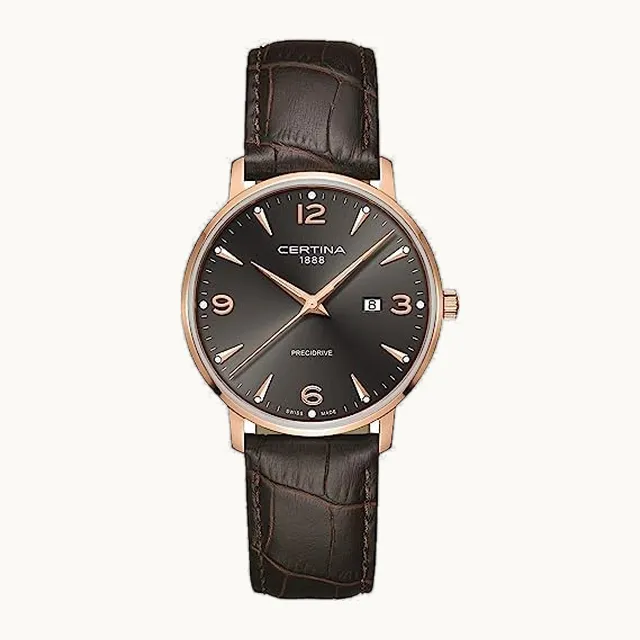 Certina, Reloj de cuarzo suizo para hombre, DS Caimano, acero inoxidable, C0354103608700, Marrón