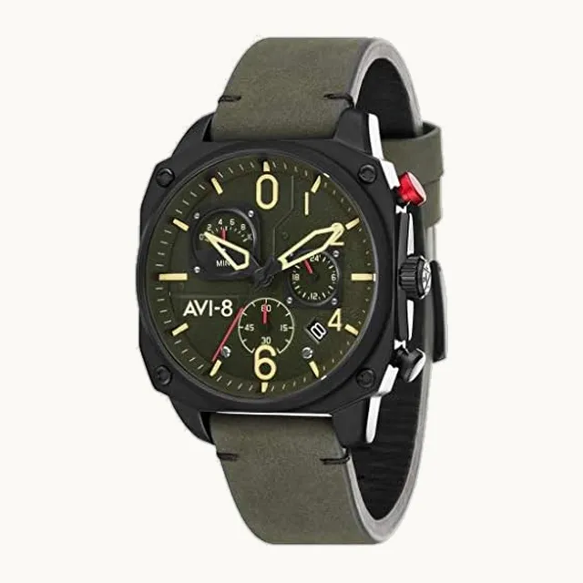 Hawker Hunter - Reloj casual para hombre, acero inoxidable, cuarzo japonés, color verde, 21,5 (modelo: AV-4052-08)