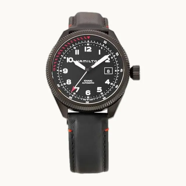 Reloj automático Khaki Aviation Takeoff Air Zermatt automático con esfera negra de zafiro de acero inoxidable a
