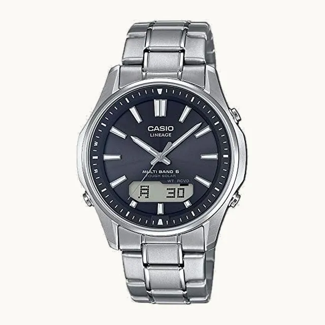Reloj de cuarzo para hombre con correa de titanio, plateado, 20 (modelo: LCW-M100TSE-1AER)