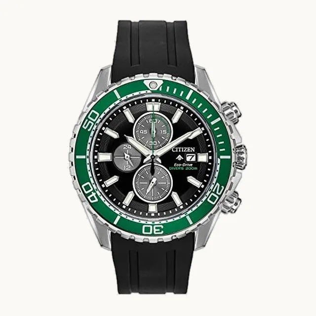 Promaster Reloj deportivo de cuarzo de acero inoxidable con correa de goma, negro, 22 (modelo: CA0715-03E), plat