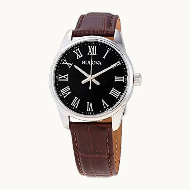 Reloj clásico de cuarzo con correa SS para hombre, Negro, Correa