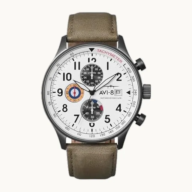 Hawker hurricane reloj para Hombre Analógico de Cuarzo japonés con brazalete de Piel de vaca AV-4011-0B