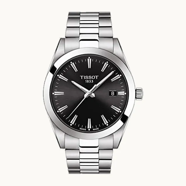 Reloj de vestir para hombre, acero inoxidable, color gris