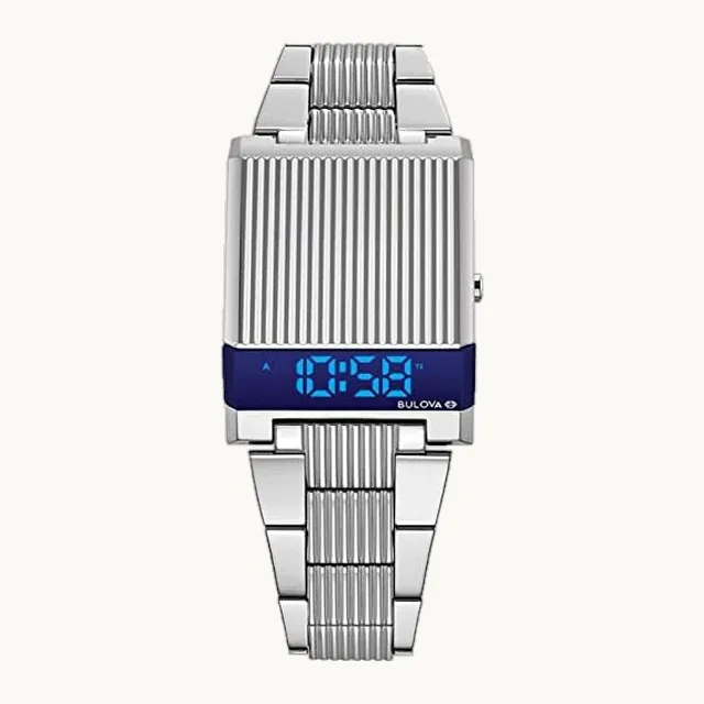Computron Reloj de cuarzo para hombre, plateado, Pulsera