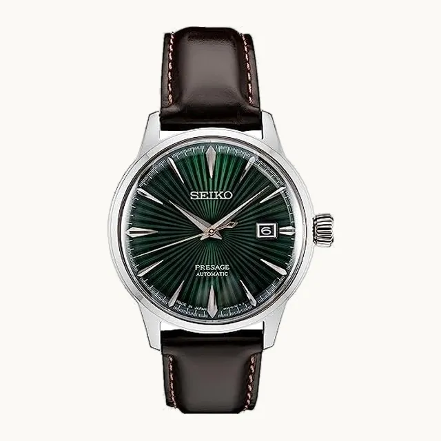 Reloj automático para hombre, con números dorados y calendario, sumergible 164 pies