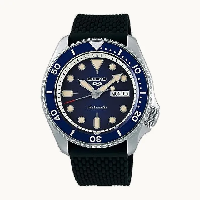 Watch for Men - 5 Sports - Automatic with Manual Winding Movement, Stainless Steel Case and Mesh Bracelet, 100m Wa