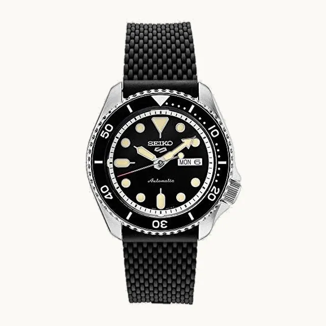 Reloj para hombre, 5 deportes, automático con movimiento de bobinado manual, esfera con bisel, caja de acero ino