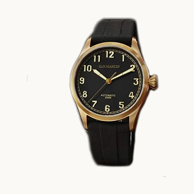 SN043 Nuevos hombres reloj automático moda bronce buceo relojes 300m resistente al agua zafiro aut