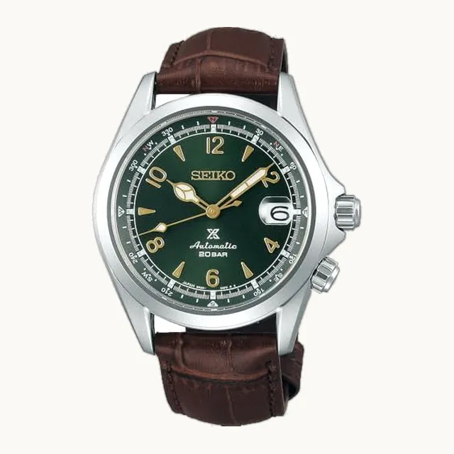 Prospex SPB121J1 - Reloj de piel con esfera verde y vidrio de zafiro, Azul, Moderno