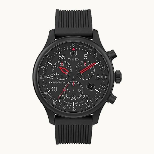 Men’s TW4B12300 Expedition Rugged Field Chronograph Tan/Black Leather Strap Watch