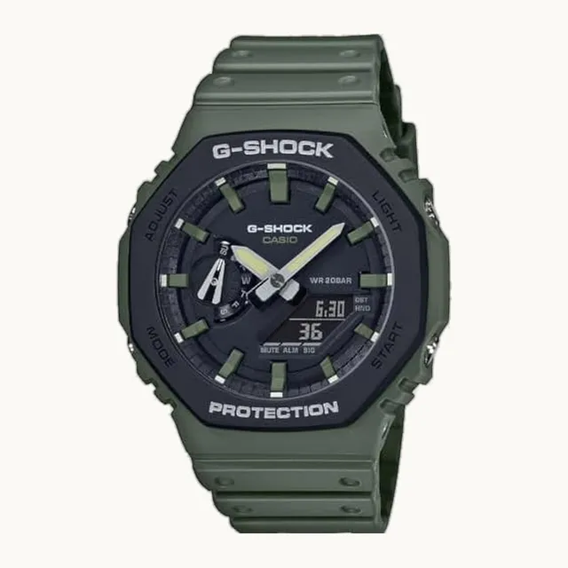 Men39s GA-2110SU-3AER Reloj de cuarzo analógico digital con correa de resina GA-2110SU-3AER, verde, GA-2110SU-3AER