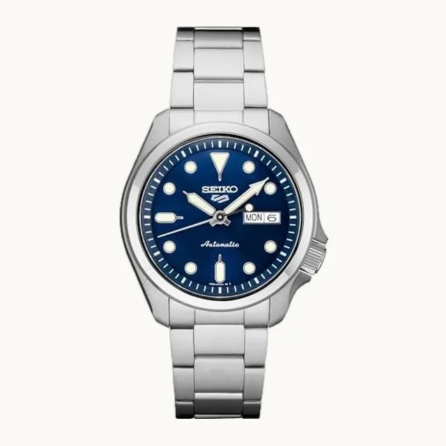 5 Sports - Reloj automático para hombre, calendario de día/fecha, manecillas e indicadores LumiBrite, bisel girato