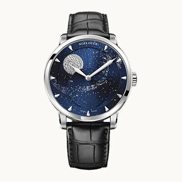 Reloj de pulsera para hombre con calendario masculino automático y mecánica, color azul, 6404A1 NUEVO