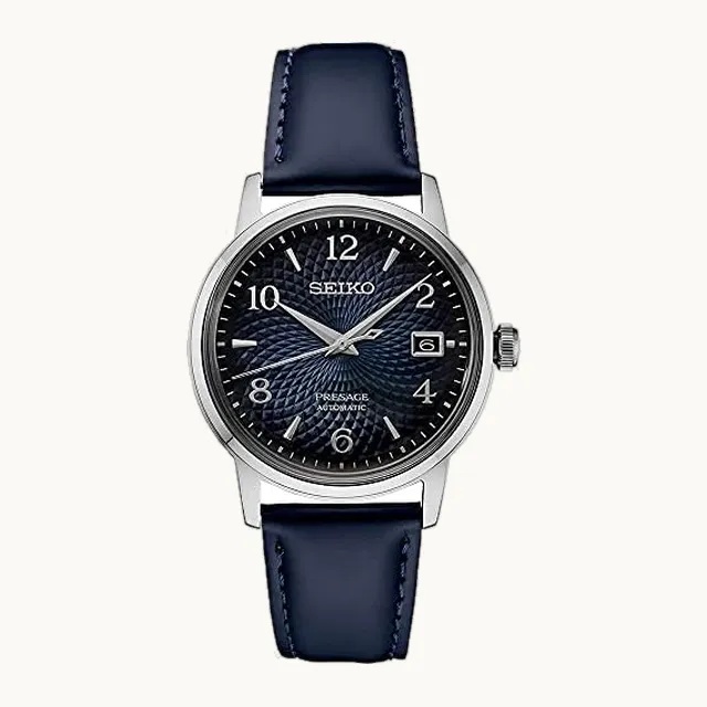 Reloj automático para hombre, con números dorados y calendario, sumergible 164 pies