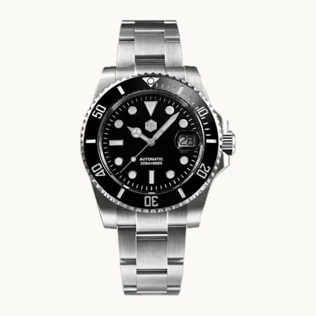 NC San Martin Diver Ghost - Reloj de lujo con cristal de zafiro para hombre, reloj mecánico automático, bisel de cerámic