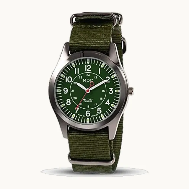 Infantry MDC - Reloj analógico para hombre, 12/24 horas, reloj de pulsera militar táctico, reloj de pulsera de campo del