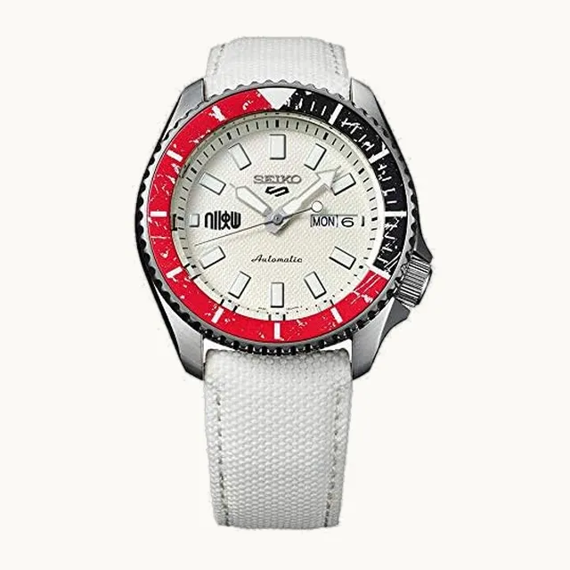 Nuevo SEIKO 5 Sports Street Fighter V Edición Limitada SRPF19K1 ((RYU)), Blanco, Reloj deportivo