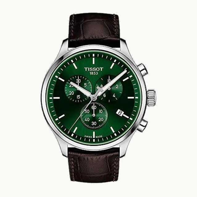 Chrono XL Reloj casual de acero inoxidable para hombre, color café T1166171609100, Marrón, Movimiento de c