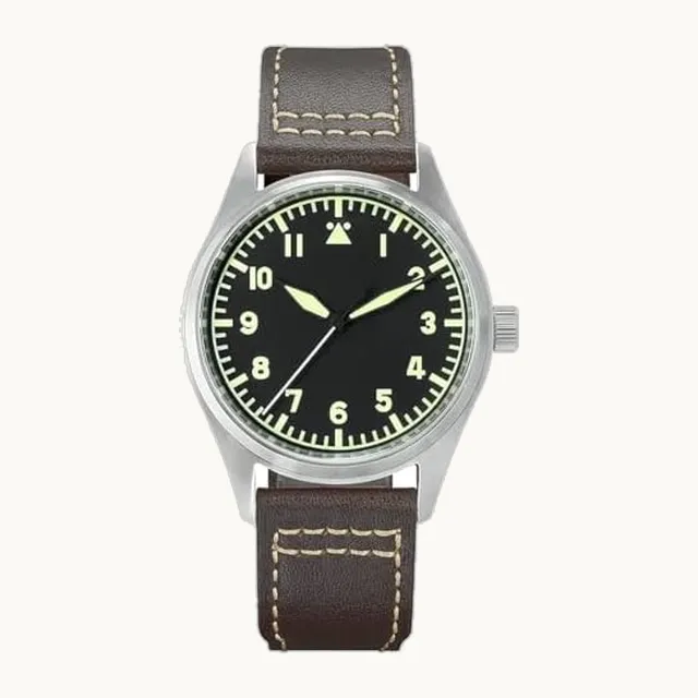 Los hombres automáticos del piloto relojes de cristal de zafiro NH35 movimiento 20ATM correa de cu