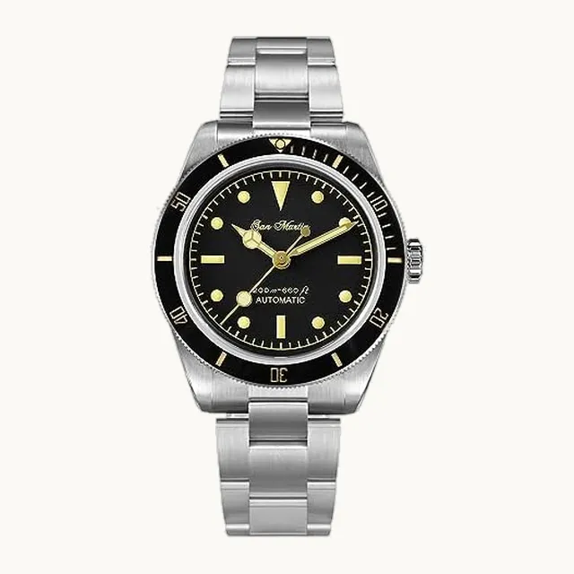 6204 6200 Reloj clásico retro para hombre, cristal de zafiro, 20 bares, NH35 Mov't acero inoxidabl