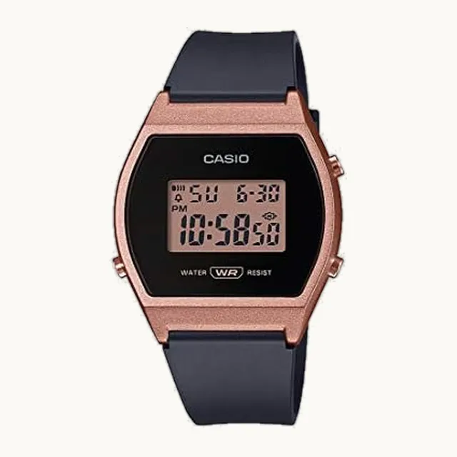 Reloj deportivo de cuarzo para mujer con correa de resina, color negro, 21 (Modelo: LW-204-1ACF)