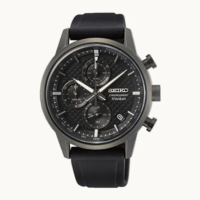 Reloj de cuarzo para hombre y titanio con correa de acero inoxidable