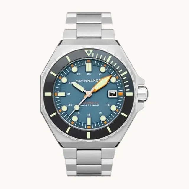 Dumas - Reloj de buceo automático para hombre, caja de acero inoxidable de 44 mm, correa de acero inoxidable
